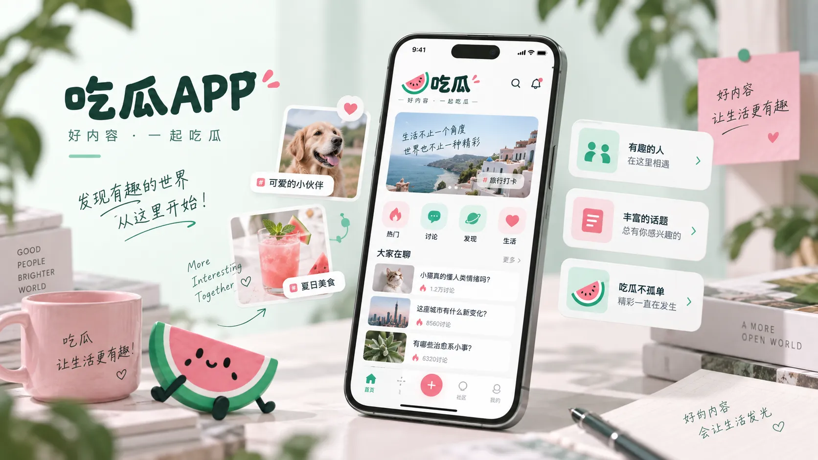 移动端热点浏览界面示意